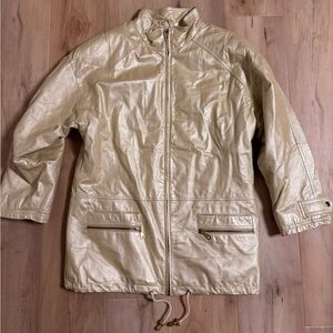 Vintage Braefair Leather New York Gold Leather Insulated Jacket Size Medium
